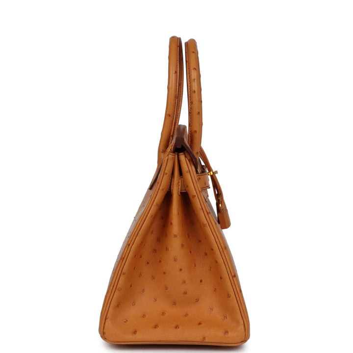 Top quality Hermes Birkin 30 Gold Ostrich Gold Hardware