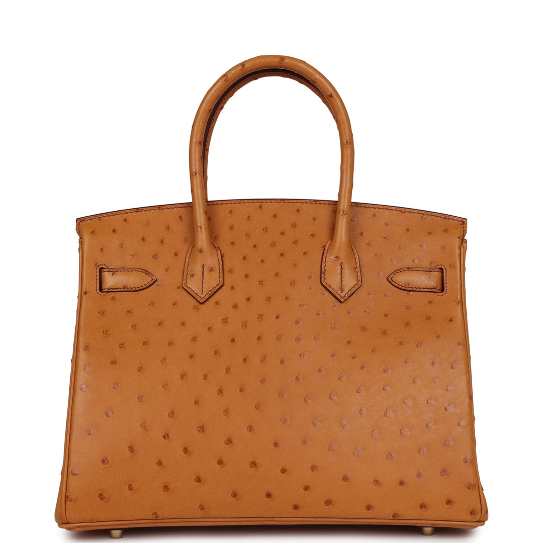 Top quality Hermes Birkin 30 Gold Ostrich Gold Hardware