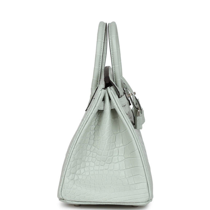 Top quality Hermes Birkin 25 Gris Neve Matte Alligator Palladium Hardware