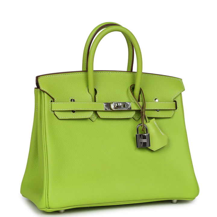 Top quality Hermes Birkin 25 Kiwi Candy Epsom Palladium Hardware