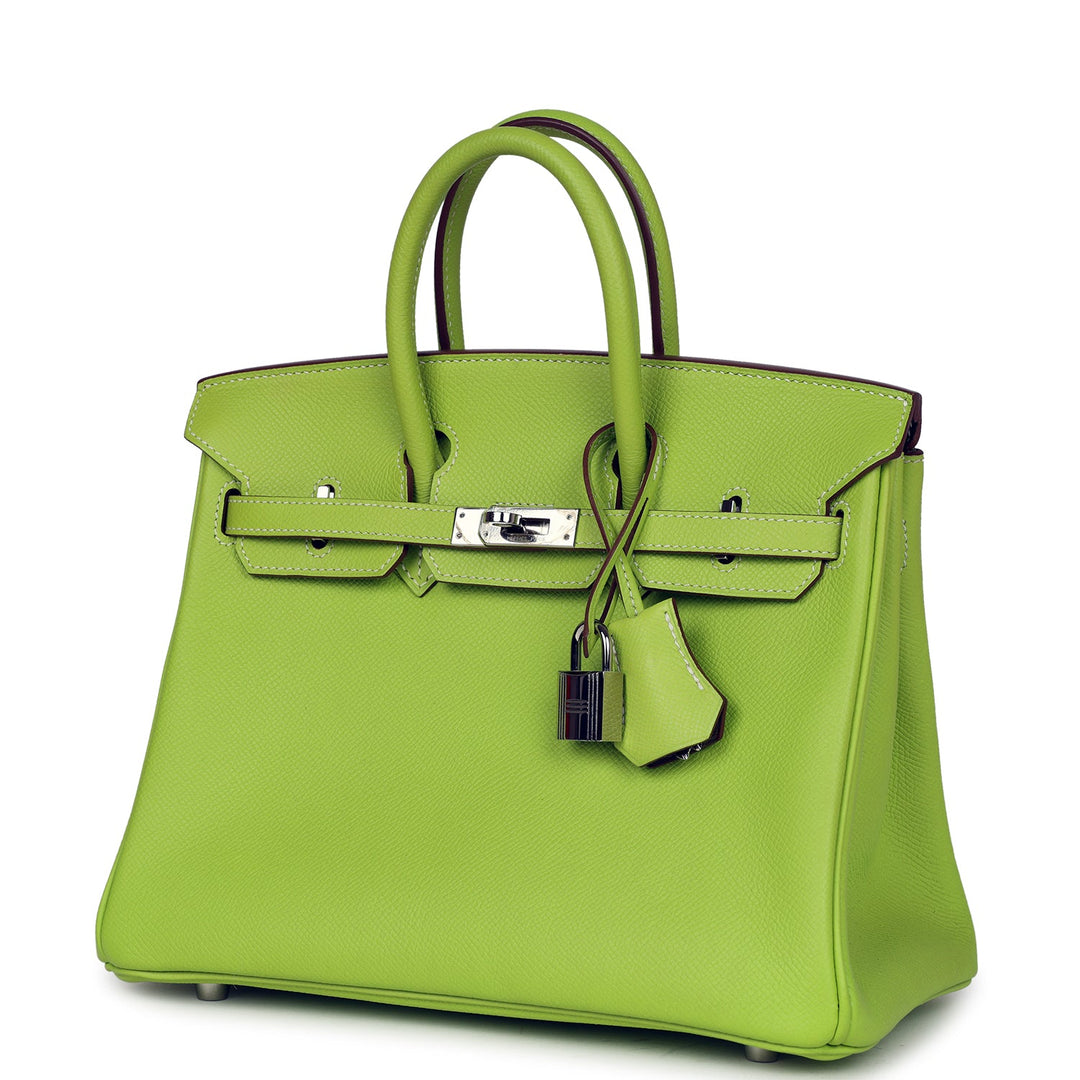 Top quality Hermes Birkin 25 Kiwi Candy Epsom Palladium Hardware