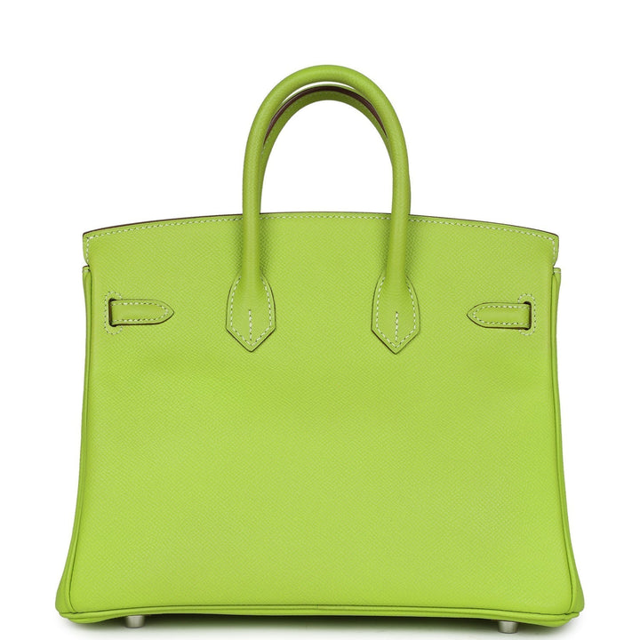 Top quality Hermes Birkin 25 Kiwi Candy Epsom Palladium Hardware