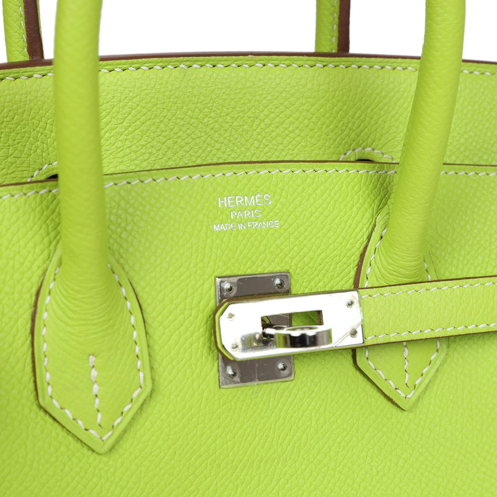 Top quality Hermes Birkin 25 Kiwi Candy Epsom Palladium Hardware