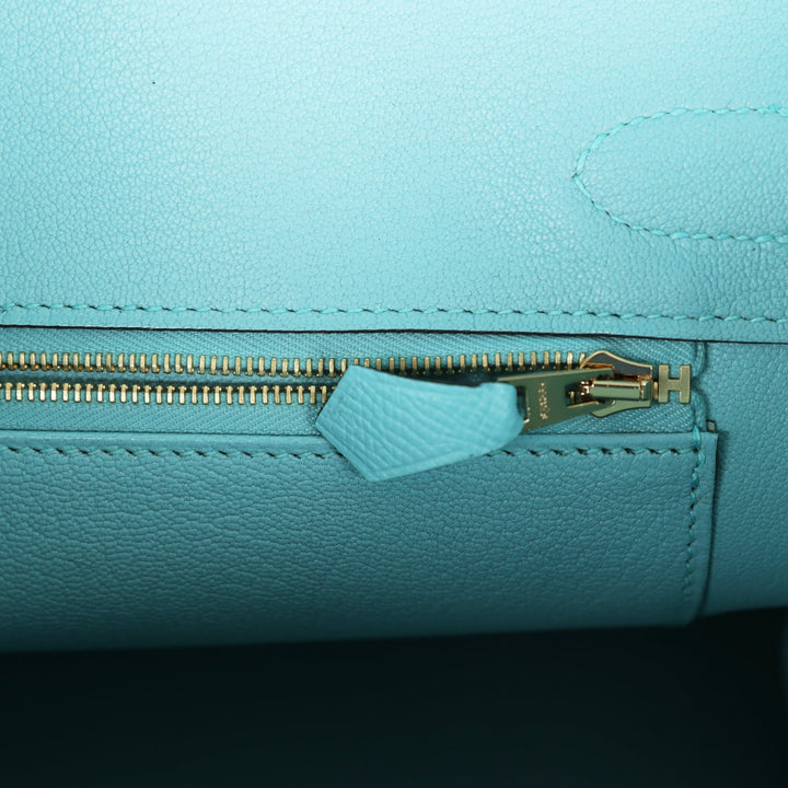 Top quality Hermes Birkin 30 Bleu Atoll Epsom Gold Hardware