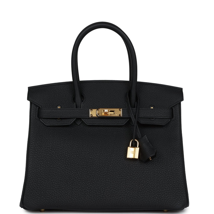 Top quality Hermes Birkin 30 Black Togo Gold Hardware