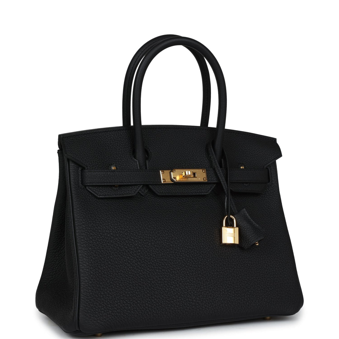 Top quality Hermes Birkin 30 Black Togo Gold Hardware