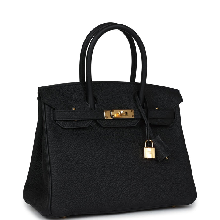 Top quality Hermes Birkin 30 Black Togo Gold Hardware