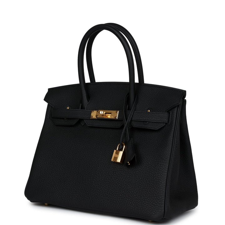 Top quality Hermes Birkin 30 Black Togo Gold Hardware