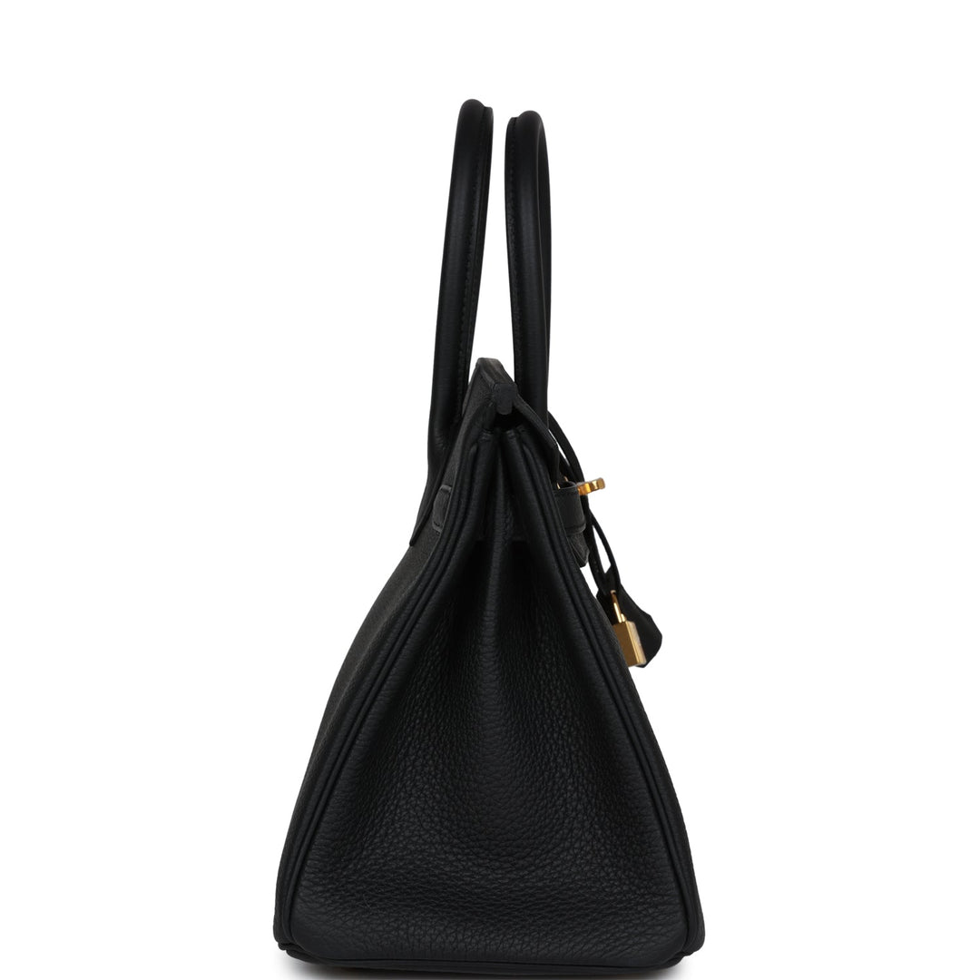 Top quality Hermes Birkin 30 Black Togo Gold Hardware
