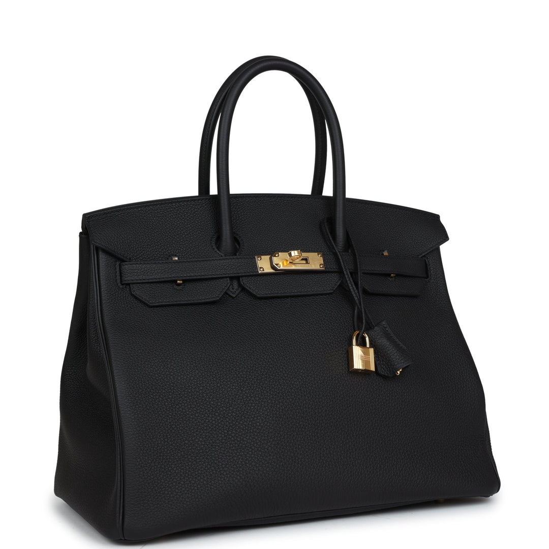 Top quality Hermes Birkin 35 Black Togo Gold Hardware