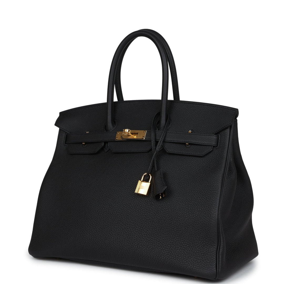 Top quality Hermes Birkin 35 Black Togo Gold Hardware
