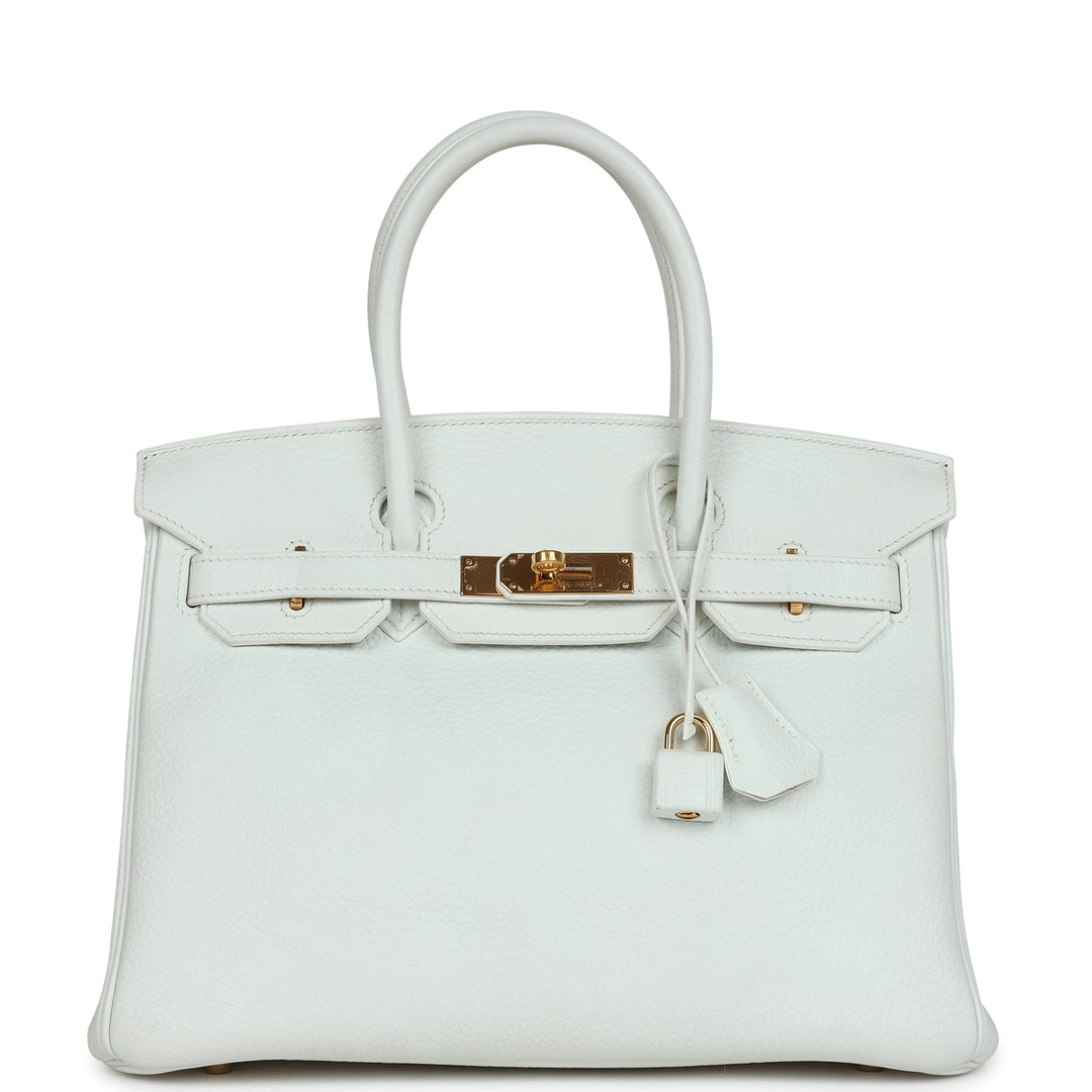 Hermes Birkin 30 White Clemence Gold Hardware