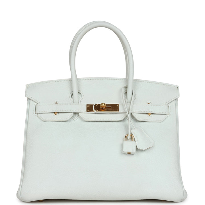 Top quality Hermes Birkin 30 White Clemence Gold Hardware