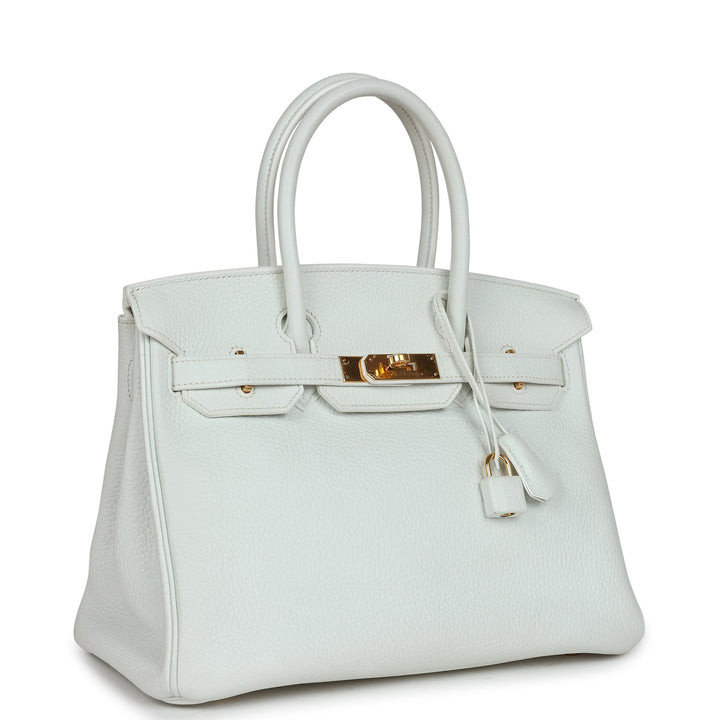 Top quality Hermes Birkin 30 White Clemence Gold Hardware