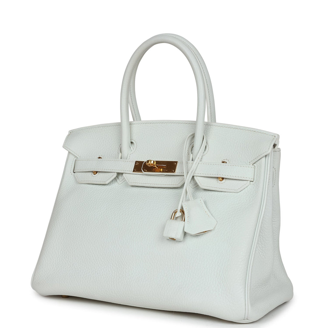 Top quality Hermes Birkin 30 White Clemence Gold Hardware
