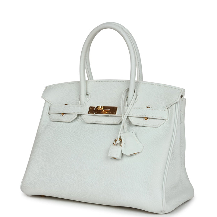 Top quality Hermes Birkin 30 White Clemence Gold Hardware