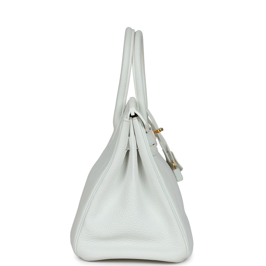 Top quality Hermes Birkin 30 White Clemence Gold Hardware