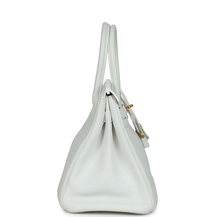 Top quality Hermes Birkin 30 White Clemence Gold Hardware