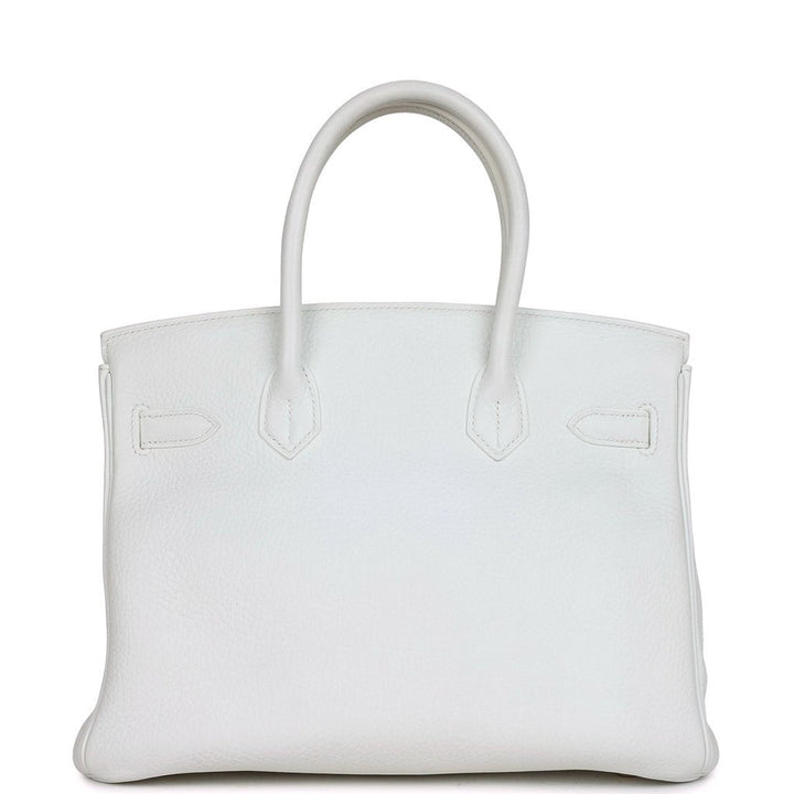 Hermes Birkin 30 White Clemence Gold Hardware