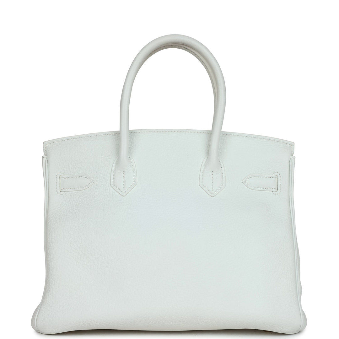 Top quality Hermes Birkin 30 White Clemence Gold Hardware