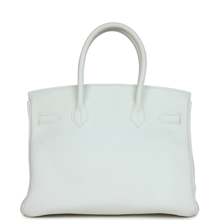 Top quality Hermes Birkin 30 White Clemence Gold Hardware
