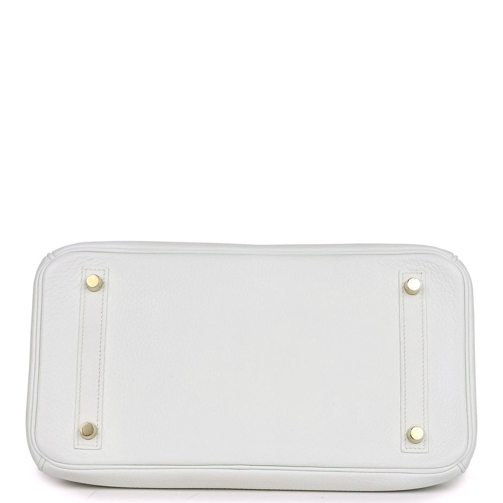 Hermes Birkin 30 White Clemence Gold Hardware