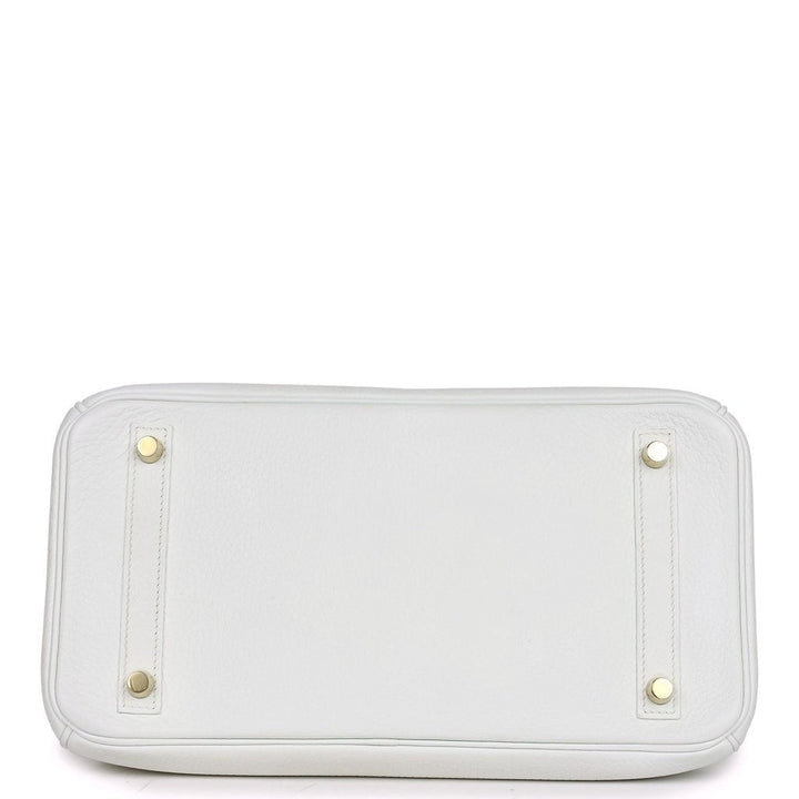 Hermes Birkin 30 White Clemence Gold Hardware