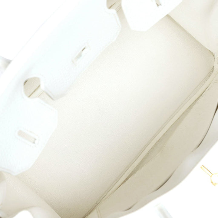 Hermes Birkin 30 White Clemence Gold Hardware