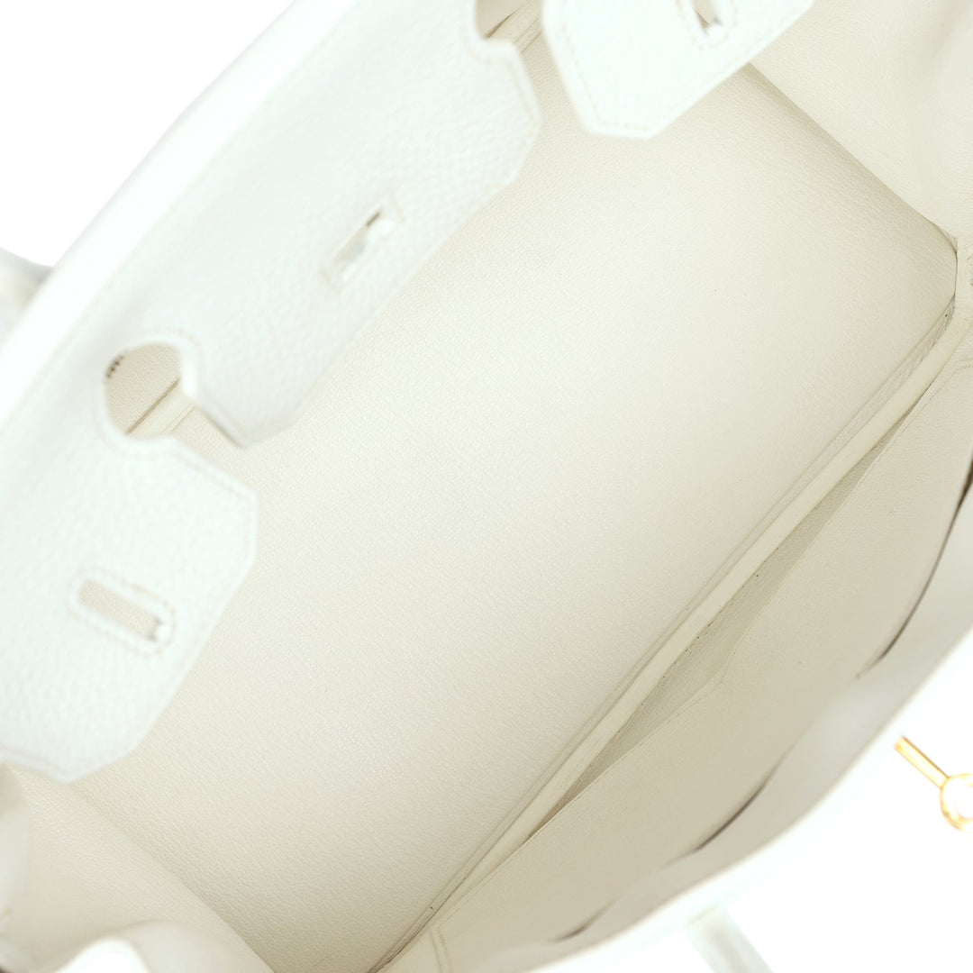 Top quality Hermes Birkin 30 White Clemence Gold Hardware