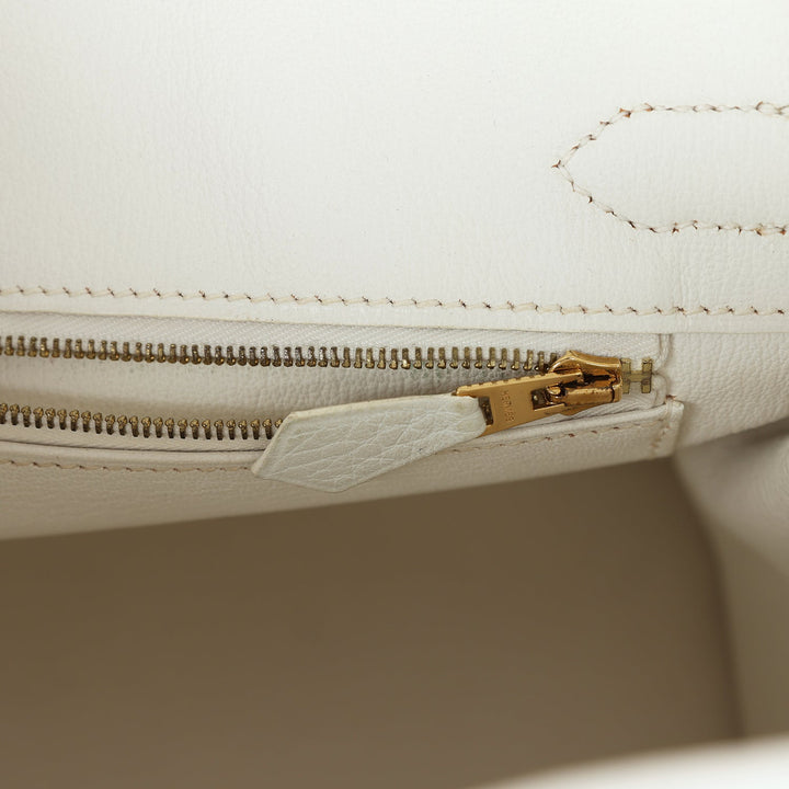 Top quality Hermes Birkin 30 White Clemence Gold Hardware