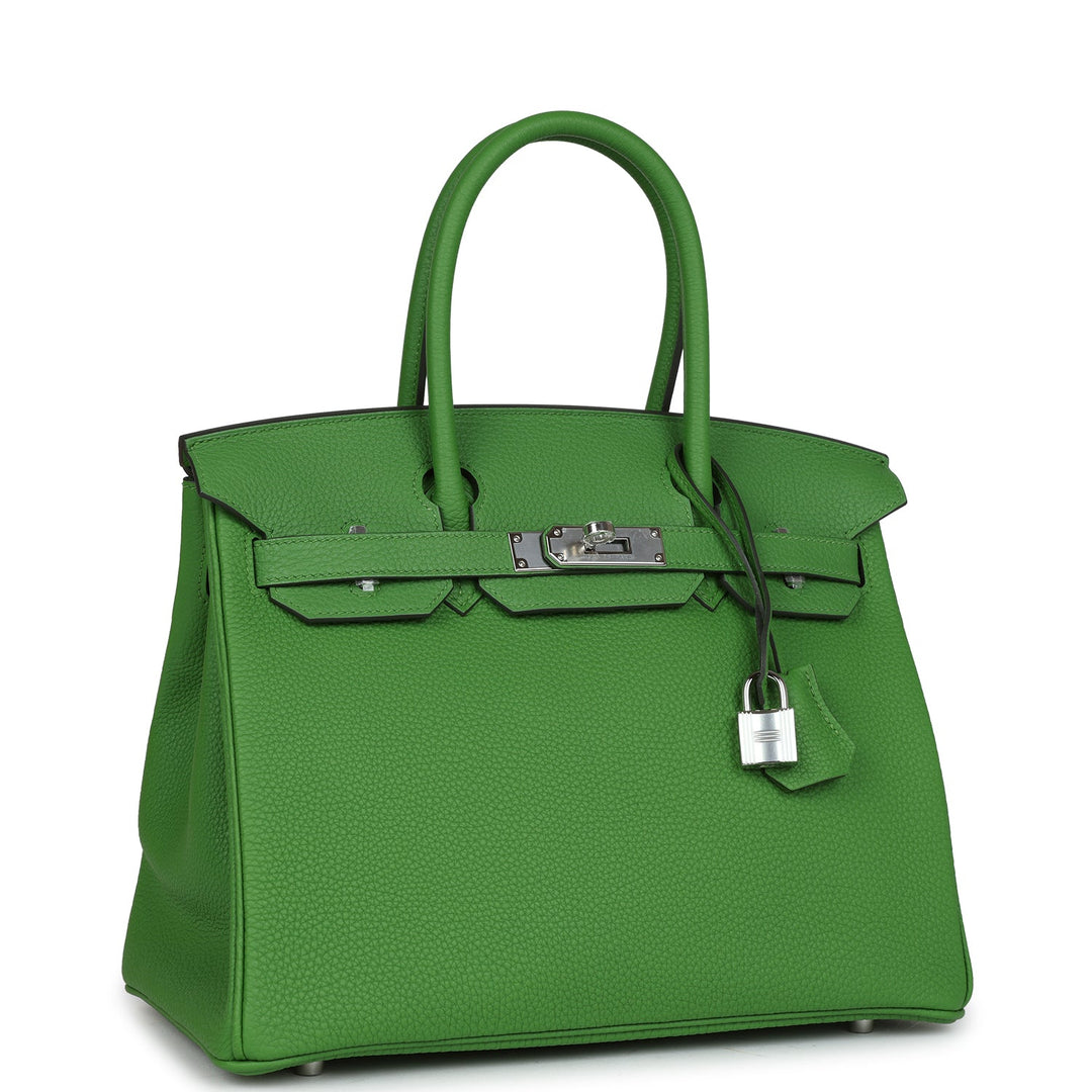 Top quality Hermes Birkin 30 Vert Yucca Togo Palladium Hardware