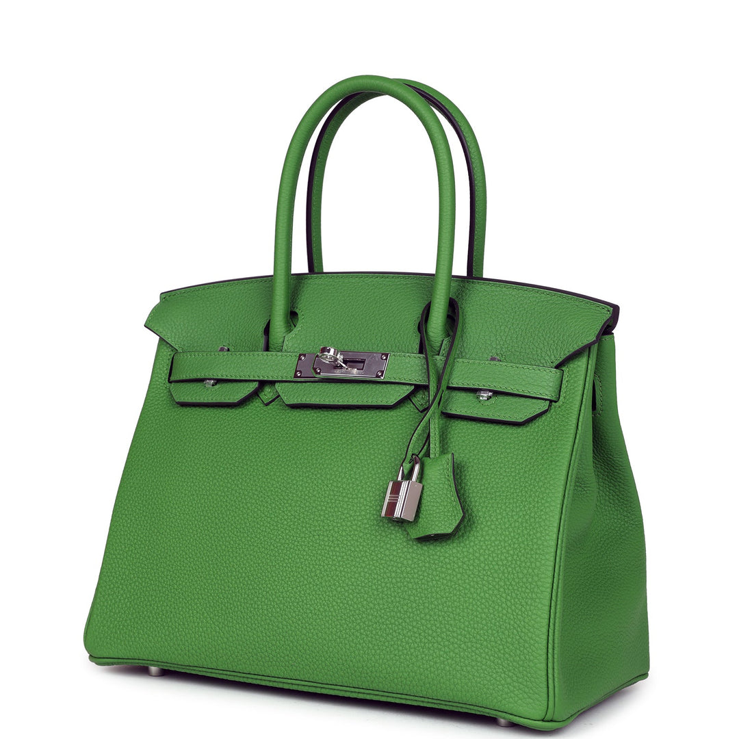 Top quality Hermes Birkin 30 Vert Yucca Togo Palladium Hardware