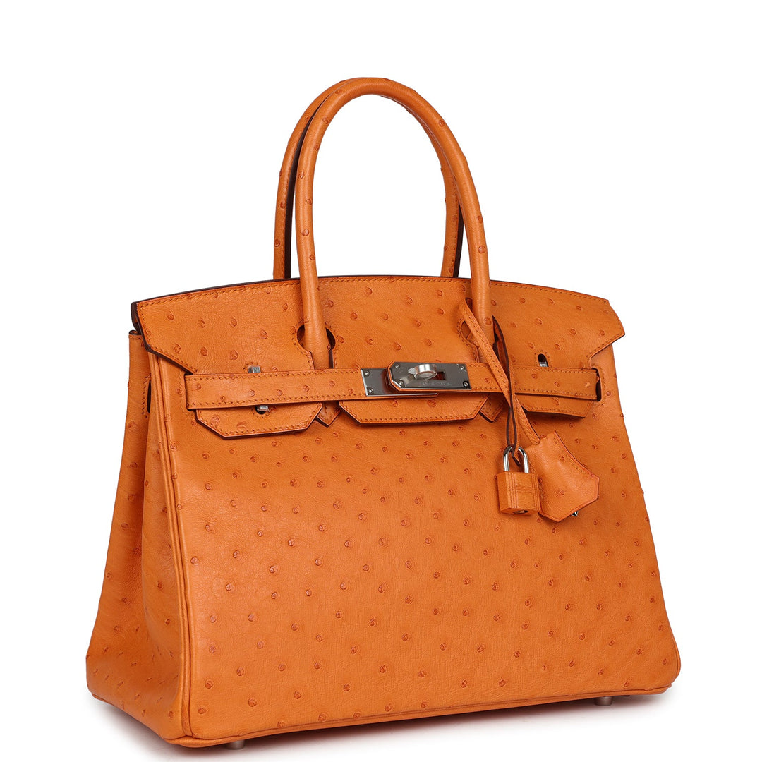 Top quality Hermes Birkin 30 Abricot Ostrich Palladium Hardware