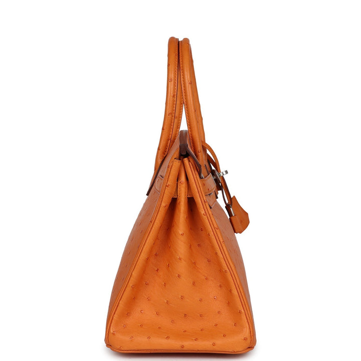 Top quality Hermes Birkin 30 Abricot Ostrich Palladium Hardware