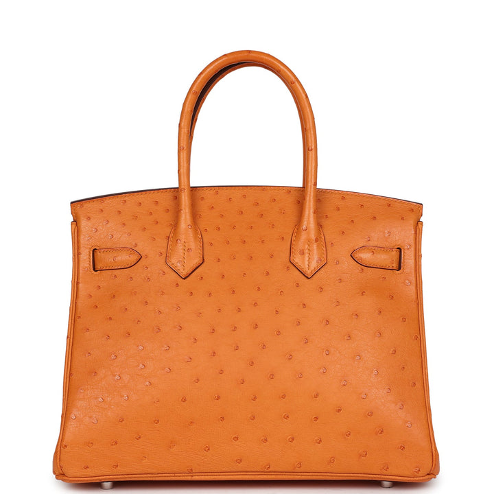 Top quality Hermes Birkin 30 Abricot Ostrich Palladium Hardware