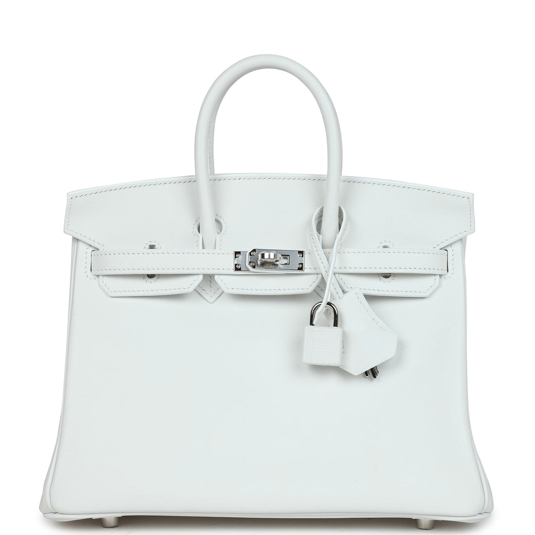 Top quality Hermes Birkin 25 New White Swift Palladium Hardware