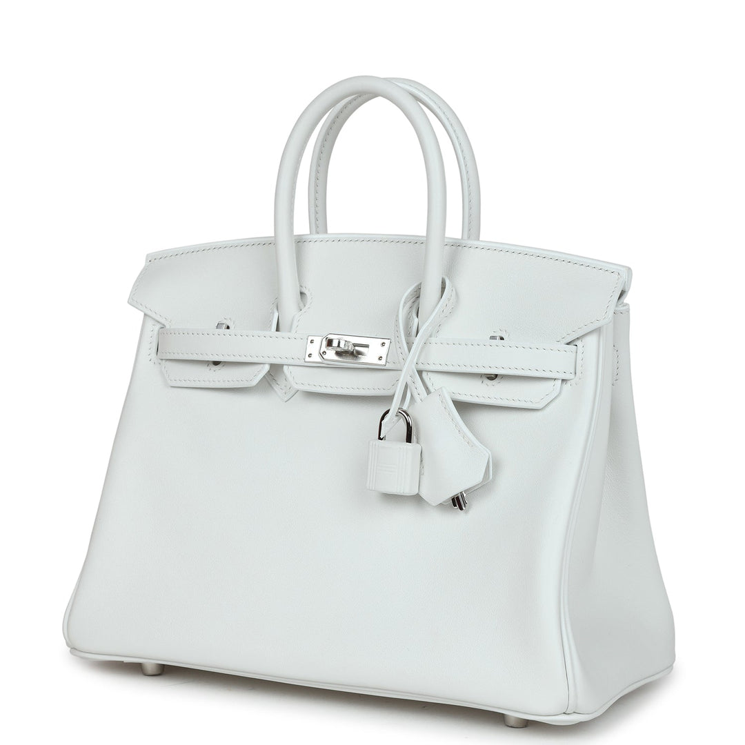 Top quality Hermes Birkin 25 New White Swift Palladium Hardware