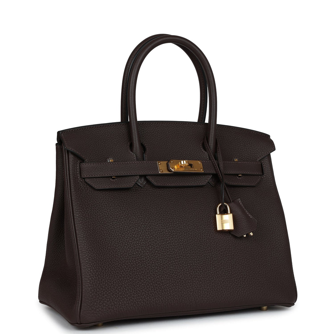 Top quality Hermes Birkin 30 Ebene Togo Gold Hardware