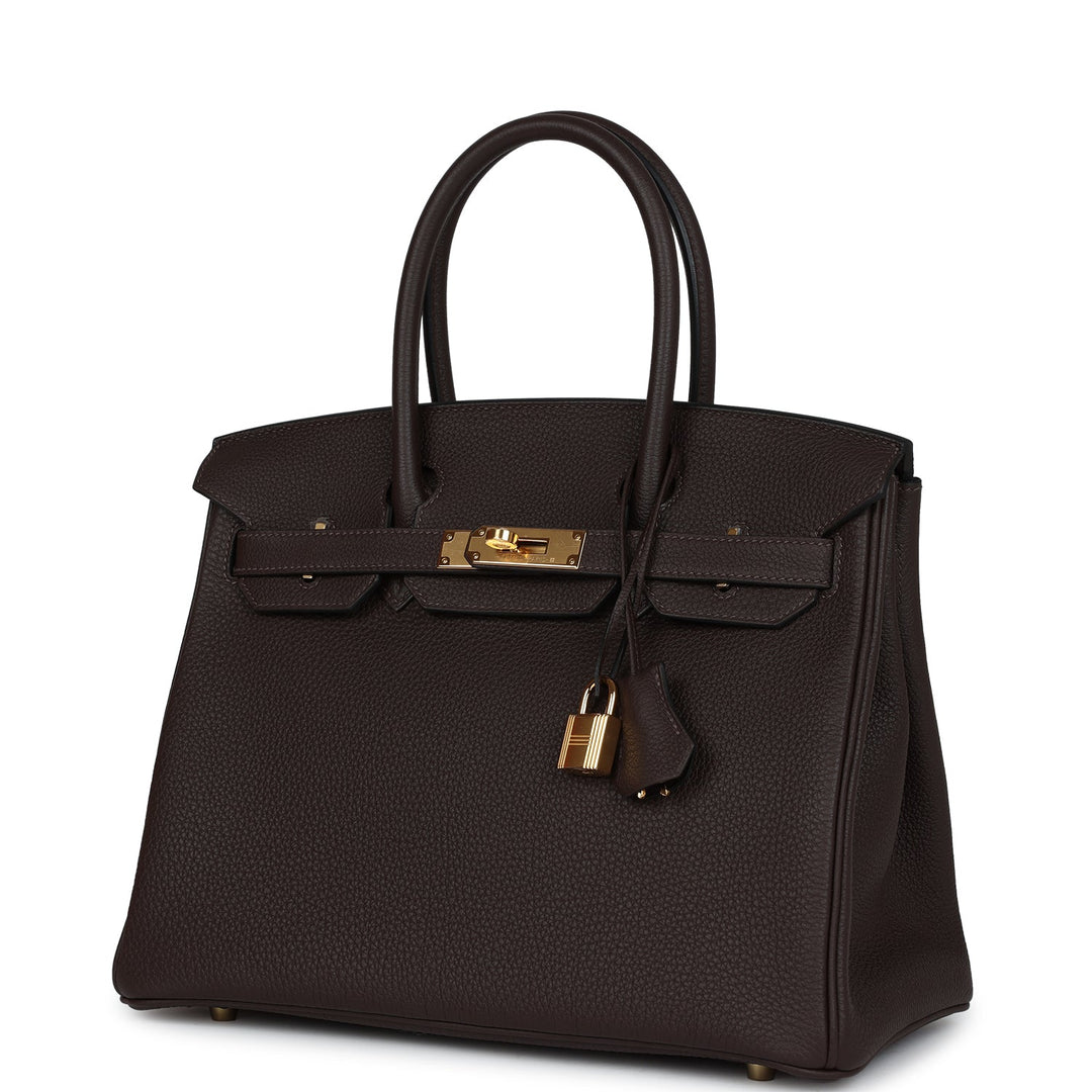 Top quality Hermes Birkin 30 Ebene Togo Gold Hardware