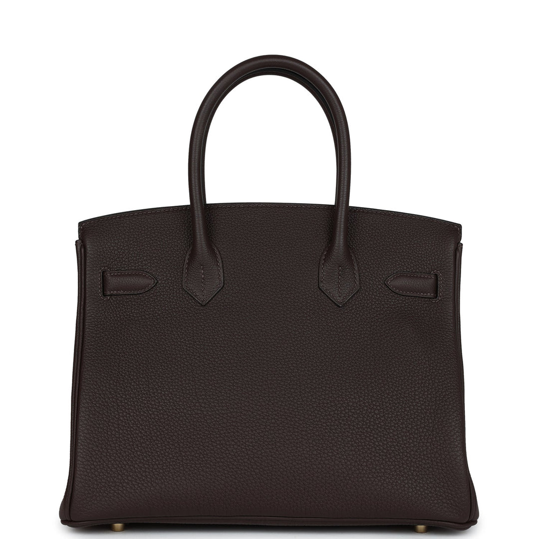 Top quality Hermes Birkin 30 Ebene Togo Gold Hardware