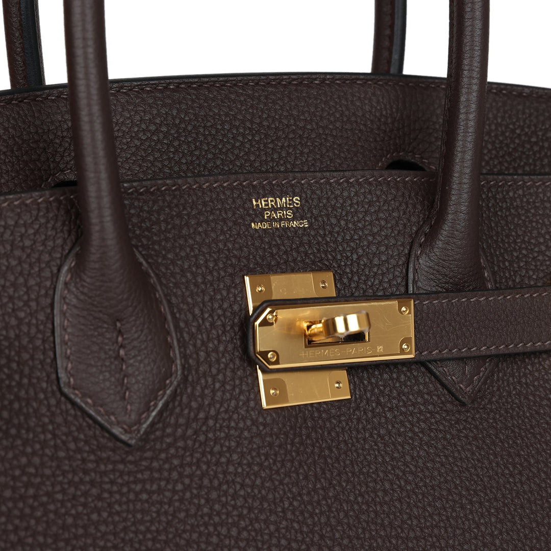 Top quality Hermes Birkin 30 Ebene Togo Gold Hardware