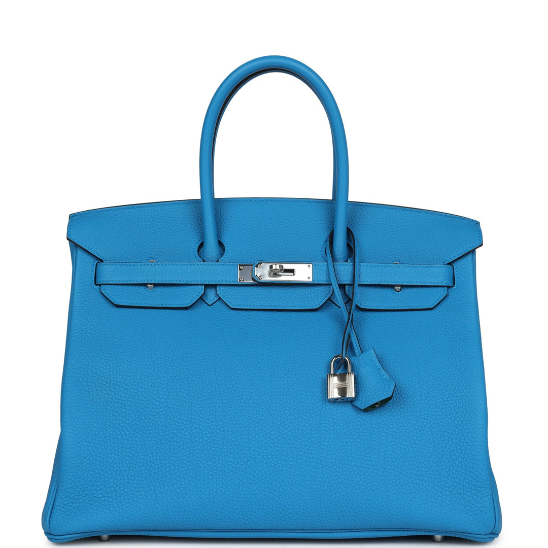 Top quality Hermes Birkin 35 Bleu Zanzibar Verso Togo Palladium Hardware