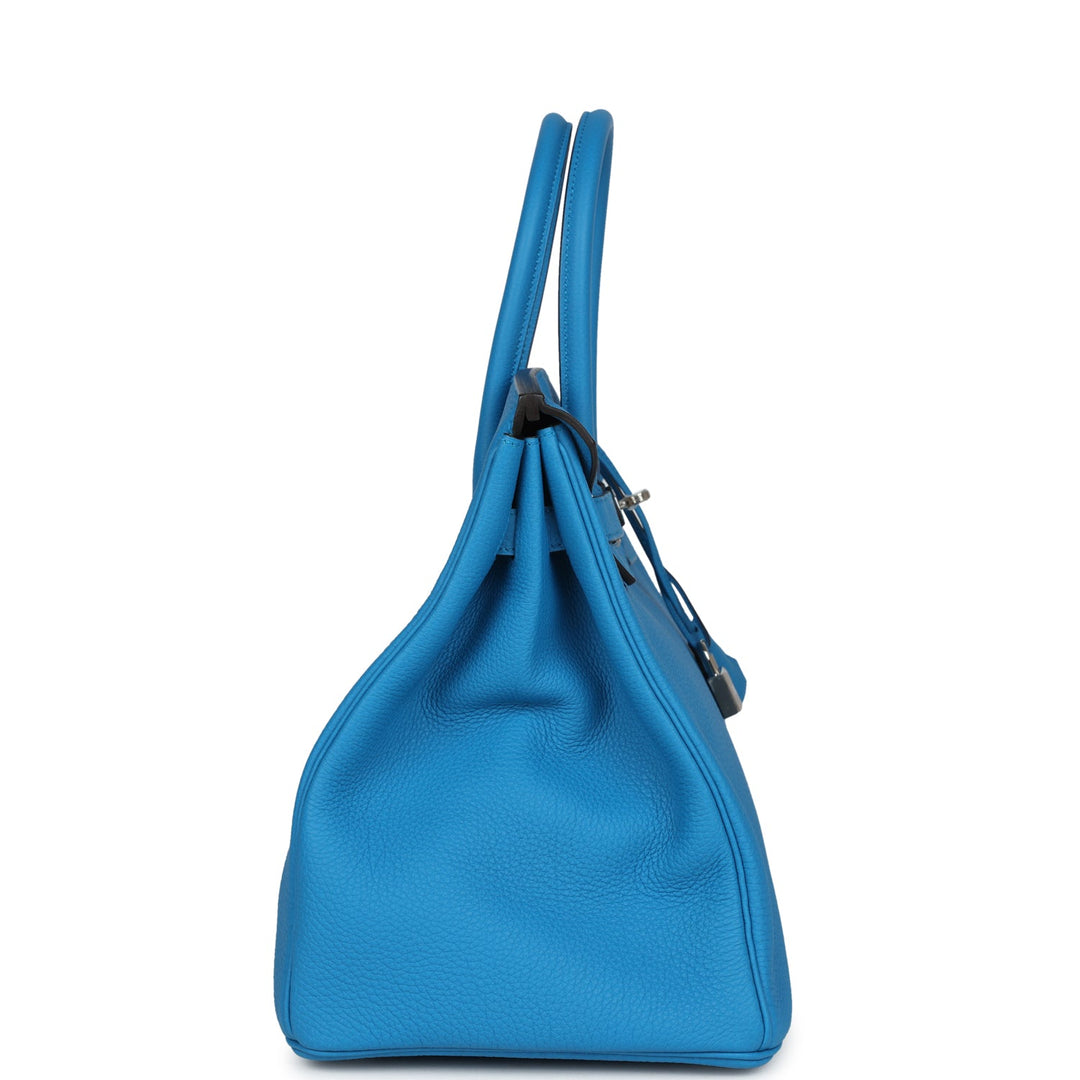Top quality Hermes Birkin 35 Bleu Zanzibar Verso Togo Palladium Hardware