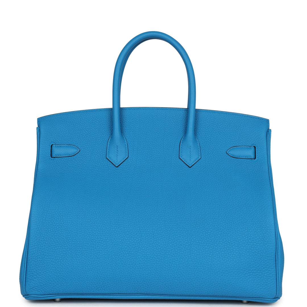 Top quality Hermes Birkin 35 Bleu Zanzibar Verso Togo Palladium Hardware