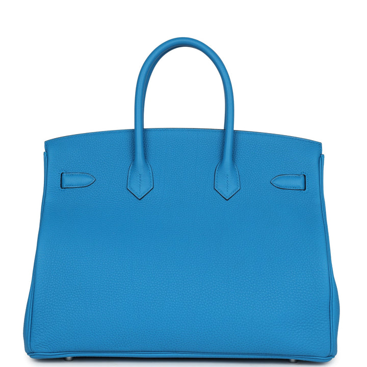 Top quality Hermes Birkin 35 Bleu Zanzibar Verso Togo Palladium Hardware