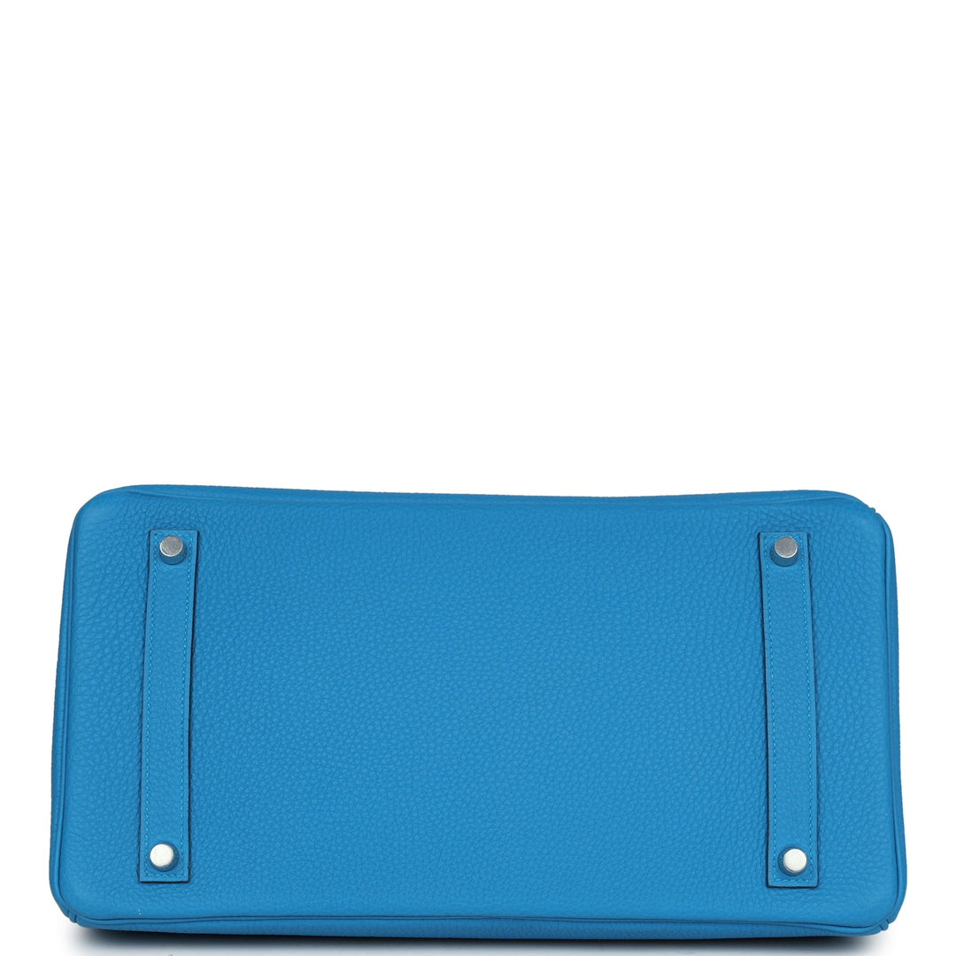 Top quality Hermes Birkin 35 Bleu Zanzibar Verso Togo Palladium Hardware