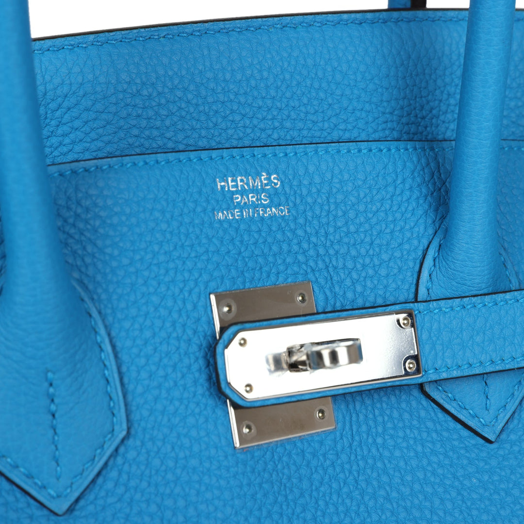 Top quality Hermes Birkin 35 Bleu Zanzibar Verso Togo Palladium Hardware