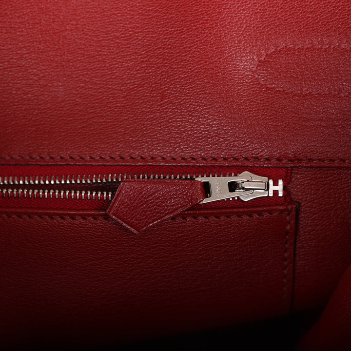 Premium Handmade Hermes Birkin 35 Rouge H Matte Niloticus Crocodile Palladium Hardware