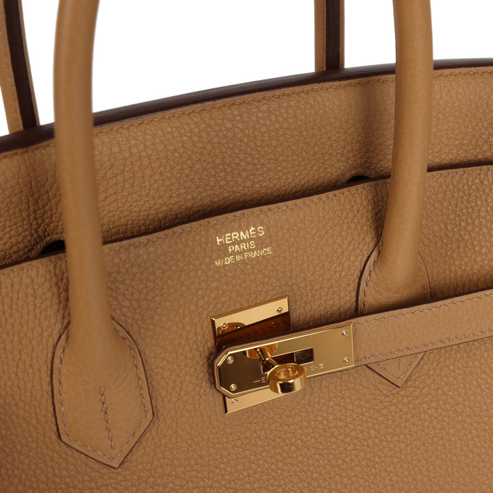 Top quality Hermes Birkin 35 Biscuit Togo Gold Hardware