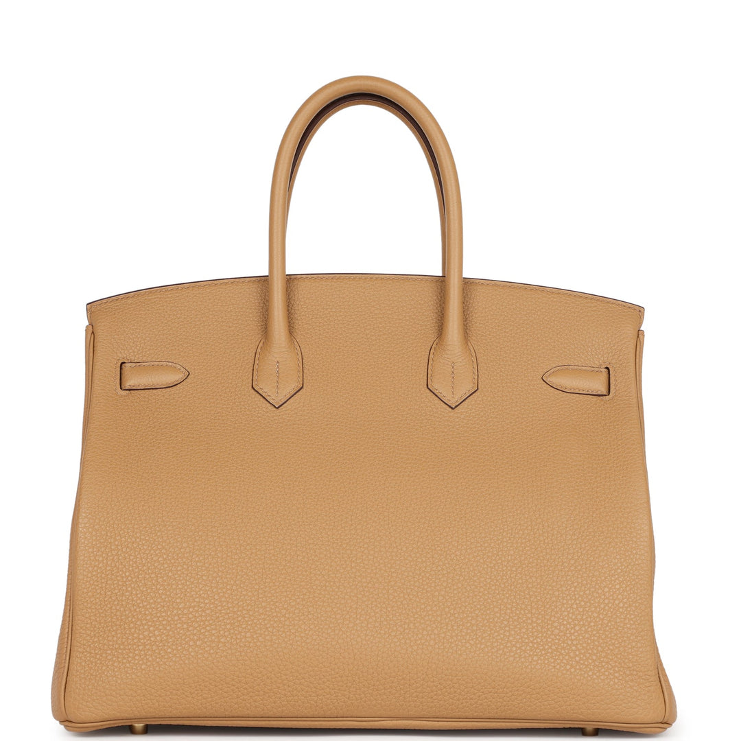 Top quality Hermes Birkin 35 Biscuit Togo Gold Hardware